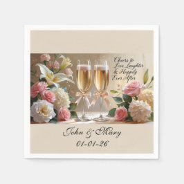 Servilleta De Papel Personalised Wedding Napkins-Happily Ever After