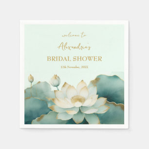 Servilleta De Papel Personaliza Bridal Shower Lotus gold
