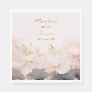 Servilleta De Papel Personaliza Bridal Shower Pink Lotus No 4