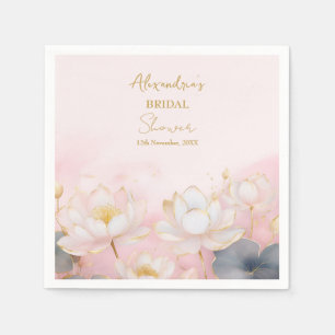 Servilleta De Papel Personaliza Bridal Shower Pink Lotus No 8