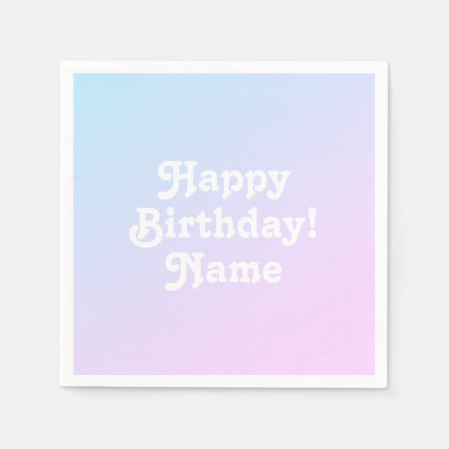 Servilleta De Papel Personaliza con nombre y foto Cumpleaños (Anverso)