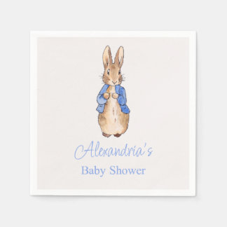 Servilleta De Papel Personaliza el globo de ducha de bebé de conejo Pe