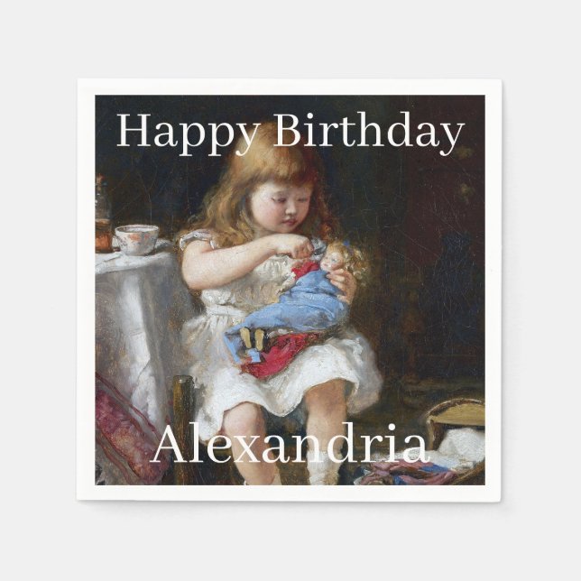 Servilleta De Papel Personaliza el nombre de la pequeña madre ansiosa (Anverso)