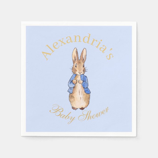 Servilleta De Papel Personaliza la Baby Shower Napkin de Peter the Rab (Anverso)