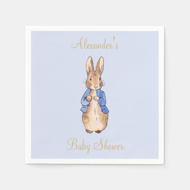 Servilleta De Papel Personaliza la Baby Shower Napkin de Peter the Rab (Anverso)