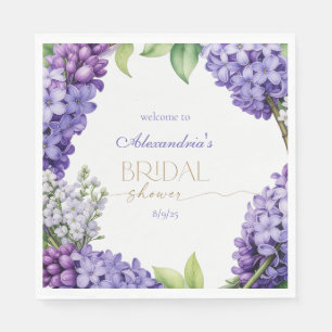 Servilleta De Papel Personaliza la Ducha Nupcial Lavanda Hortensias