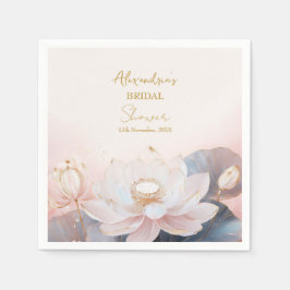 Servilleta De Papel Personaliza Pink Lotus No 9 para Despedida de Solt