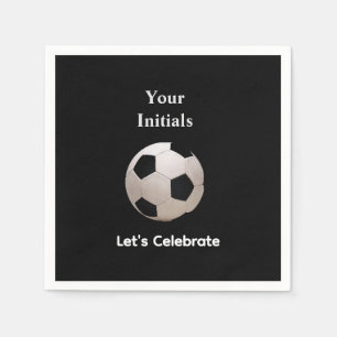 Servilleta De Papel Personaliza tus iniciativas Black Soccer Ball