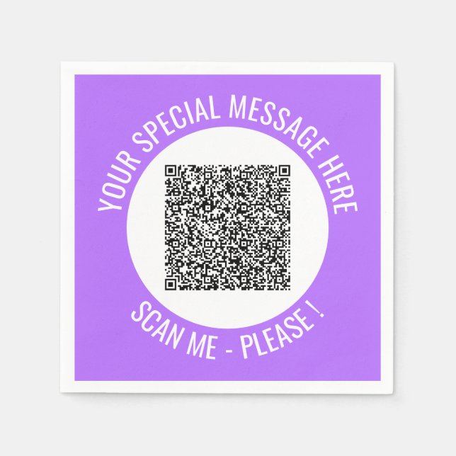 Servilleta De Papel Personaliza tus toallas de código QR con texto Per (Anverso)