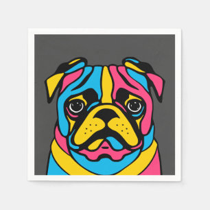Servilleta De Papel personalizable 3 tono pug