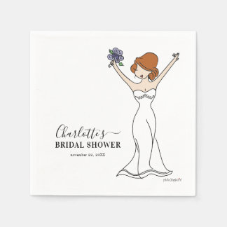 Servilleta De Papel Personalizable Avatar Bridal Shower | Hair Up