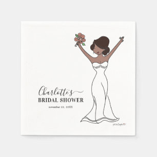Servilleta De Papel Personalizable Avatar Bridal Shower   Hair Up