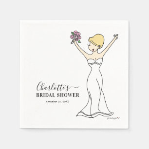 Servilleta De Papel Personalizable Avatar Bridal Shower   Pelo corto