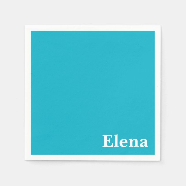 Servilleta De Papel Personalizable azul del Caribe (Anverso)