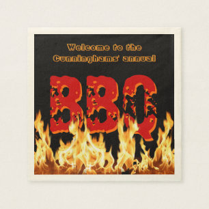 Servilleta De Papel (Personalizable) BBQ Napkins en llamas