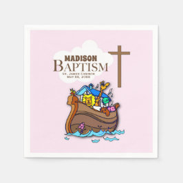 Servilleta De Papel Personalizable, bebé bautiza el arca de Noah