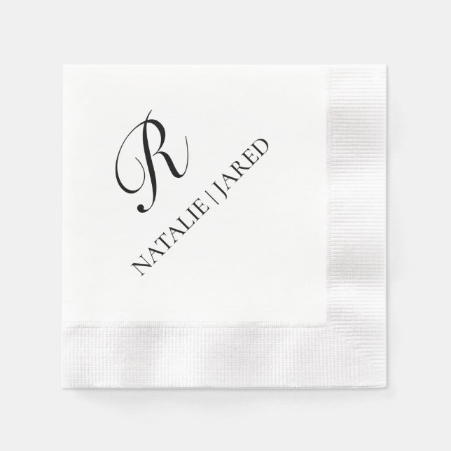 Servilleta De Papel Personalizable Boda Cocktail Napkin (Anverso)