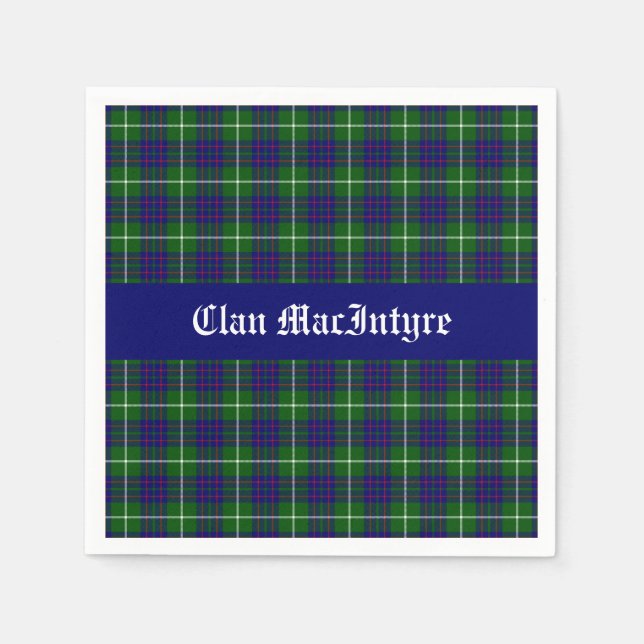 Servilleta De Papel Personalizable Clan MacIntyre Tartan (Anverso)