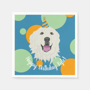 Servilleta De Papel Personalizable Cumpleaños Grandes Pirineos