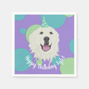 Servilleta De Papel Personalizable Cumpleaños Grandes Pirineos