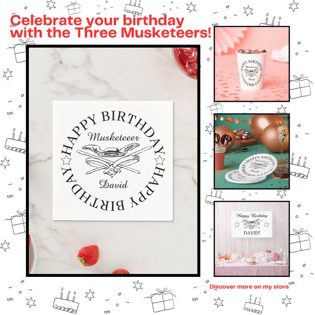 Servilleta De Papel Personalizable de Fiesta de cumpleaños feliz de ho (Subido por el creador)