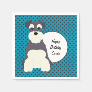 Servilleta De Papel Personalizable de puntos de Schnauzer y Polka