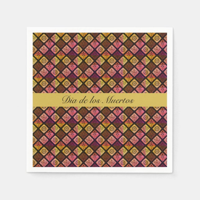 Servilleta De Papel Personalizable Dia de los Muertos de México (Anverso)