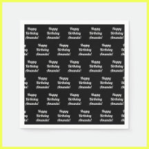 Personalizable Feliz Cumpleaños Texto | Blanco y n