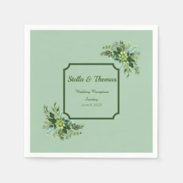 Servilleta De Papel Personalizable Flores verdes esmeraldas toallas Bo