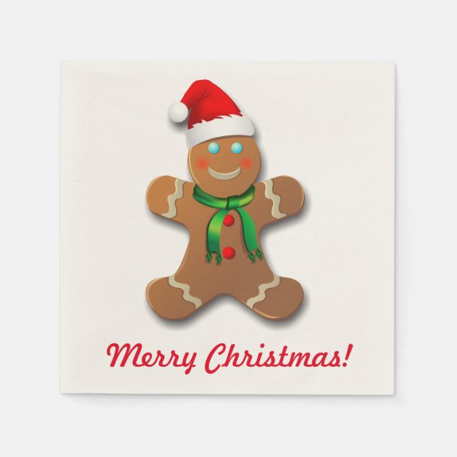 Servilleta De Papel Personalizable Gingerbread Man (Anverso)
