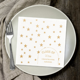 Servilleta De Papel Personalizable Gold Stars fiesta de graduación bla