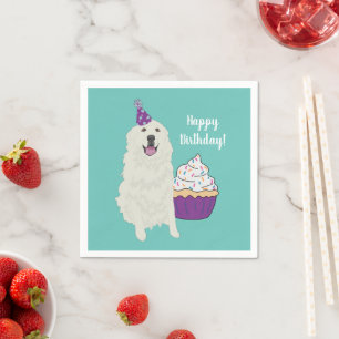 Servilleta De Papel Personalizable Grandes Pirineos Napkins de cumplea