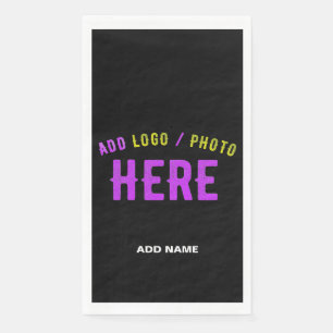 SERVILLETA DE PAPEL PERSONALIZABLE MODERNO ESTILO NEGRO VERIFICADO MAR