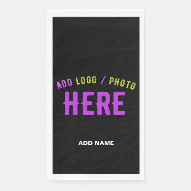 SERVILLETA DE PAPEL PERSONALIZABLE MODERNO ESTILO NEGRO VERIFICADO MAR (Anverso)