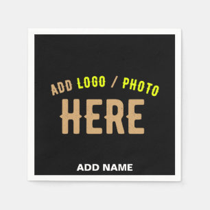 SERVILLETA DE PAPEL PERSONALIZABLE MODERNO ESTILO NEGRO VERIFICADO MAR