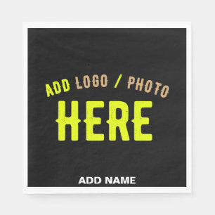 SERVILLETA DE PAPEL PERSONALIZABLE MODERNO ESTILO NEGRO VERIFICADO MAR
