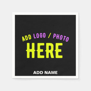 SERVILLETA DE PAPEL PERSONALIZABLE MODERNO ESTILO NEGRO VERIFICADO MAR