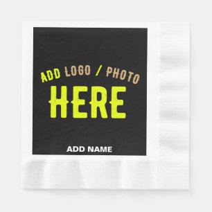 SERVILLETA DE PAPEL PERSONALIZABLE MODERNO ESTILO NEGRO VERIFICADO MAR