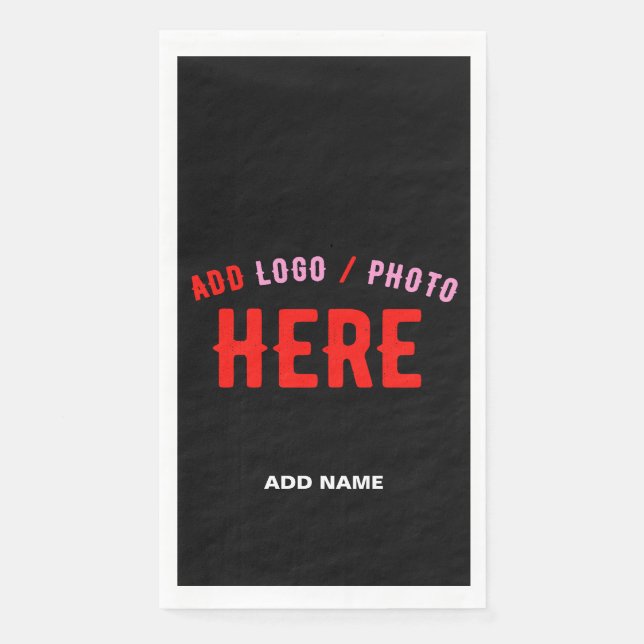 SERVILLETA DE PAPEL PERSONALIZABLE MODERNO ESTILO NEGRO VERIFICADO MAR (Anverso)