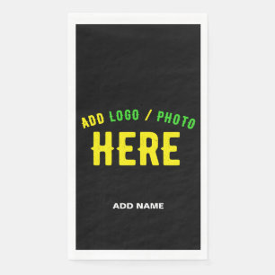 SERVILLETA DE PAPEL PERSONALIZABLE MODERNO ESTILO NEGRO VERIFICADO MAR