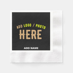 SERVILLETA DE PAPEL PERSONALIZABLE MODERNO ESTILO NEGRO VERIFICADO MAR