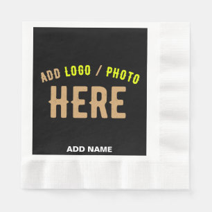 SERVILLETA DE PAPEL PERSONALIZABLE MODERNO ESTILO NEGRO VERIFICADO MAR