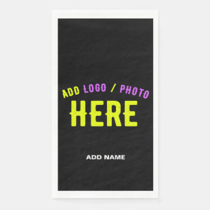 SERVILLETA DE PAPEL PERSONALIZABLE MODERNO ESTILO NEGRO VERIFICADO MAR
