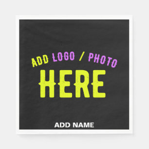 SERVILLETA DE PAPEL PERSONALIZABLE MODERNO ESTILO NEGRO VERIFICADO MAR