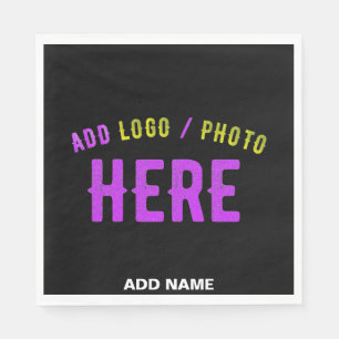 SERVILLETA DE PAPEL PERSONALIZABLE MODERNO ESTILO NEGRO VERIFICADO MAR