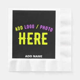 SERVILLETA DE PAPEL PERSONALIZABLE MODERNO ESTILO NEGRO VERIFICADO MAR