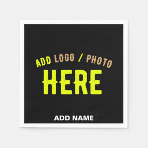 SERVILLETA DE PAPEL PERSONALIZABLE MODERNO ESTILO NEGRO VERIFICADO MAR