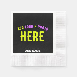 SERVILLETA DE PAPEL PERSONALIZABLE MODERNO ESTILO NEGRO VERIFICADO MAR