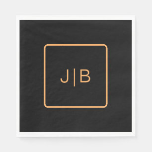 Servilleta De Papel Personalizable negro y naranja