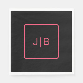 Servilleta De Papel Personalizable negro y rosa